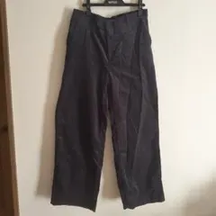 無印良品ダークグレー コーデュロイ ワイドパンツ