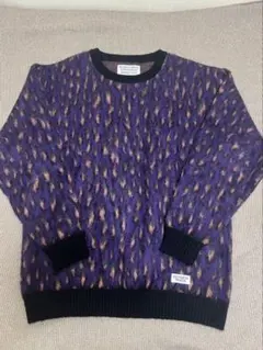 本日限定価格　ワコマリア　レオパード　モヘアニット WACKO MARIA/LEOPARD MOHAIR JACQUARD KNIT SWEATER（GRAY