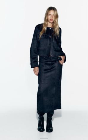 ZARA フェイクスエード　ミディスカート　M