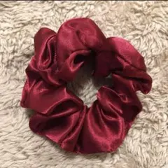 M様専用 新品 ♡ シュシュ サテン ワインレッド 赤 ボルドー