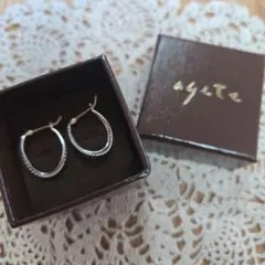 agete シルバー　フープ　ピアス ツイスト　デザイン　アガット　完売品