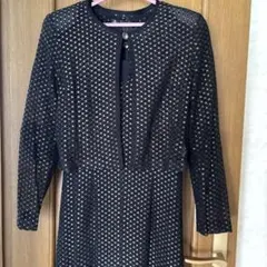 ELEGANCE LADIES ブラックワンピースジャケット透け感あり　日本製