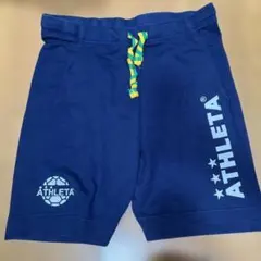 ATHLETA ハーフパンツ ネイビー サッカーロゴ付き