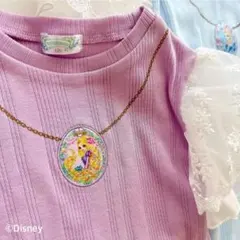 120cmエコネコ×ラプンツェルネックレス風レースフリル袖Tシャツのサムネイル