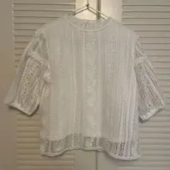 PAGEBOY ホワイト レース ブラウス 半袖 トップスのサムネイル