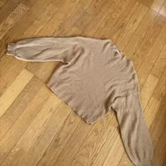 KBF ベージュ リブ編み 長袖ニット