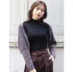 MURUAリブ編みボリュームスリーブニットボレロカーディガン 新品未使用品