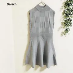 ダーリッチ ニットワンピース　F ひざ丈　フレア　ハイネック　上品 大人可愛いのサムネイル