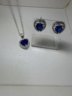 ハート型ジルコニアネックレス&ピアスセット