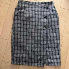 チェック柄 タイトスカート 膝丈