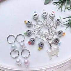 ねこ カラフル 段数カウンター 目数リング ステッチマーカー 目数マーカー 棒針