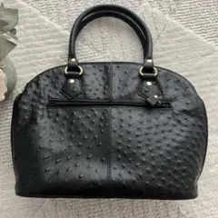 黒 オーストリッチ　ハンドバック　レディース