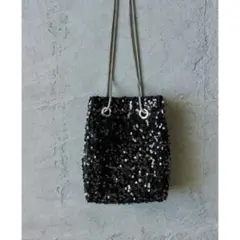 2wayスパンコールショルダーバッグ 巾着 パーティーバッグ 結婚式