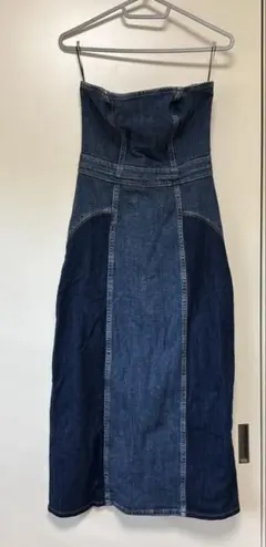 ZARA ストラップレスデニムワンピース S