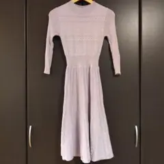 アンドクチュール ニットワンピース ロング ワンピース リブ