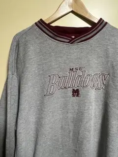 ビンテージ　古着　スウェット　アメフトチームウェア　刺繍ロゴ　グレー