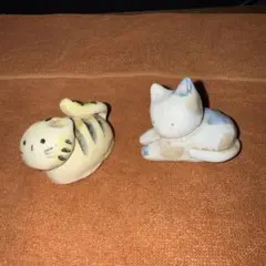 猫の焼物 置物 2点セットのサムネイル