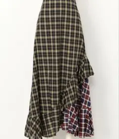 furfur ミックスチェックスカート