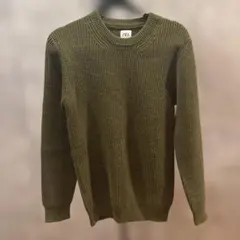 ZARA オリーブグリーン クルーネックニット M
