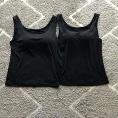 ユニクロ　エアリズム ブラタンクトップ　L　ブラトップ　ブラック　2枚セット