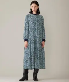 自由区 フラワーペタルプリント ワンピース 32 (P5) 小さいサイズ