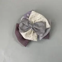 《109》七五三　髪飾り　りぼん　着物リメイク　ヘッドドレス　ブルー　紫　753