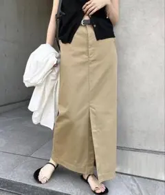 チノツイル前スリットタイトロングスカートのサムネイル