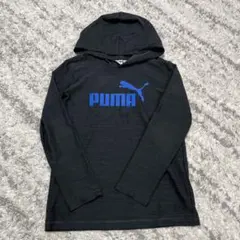 PUMA 子供用フード付き長袖パーカー ブラック