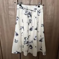 フレアスカート クリーム色 花柄 36 Misch Masch
