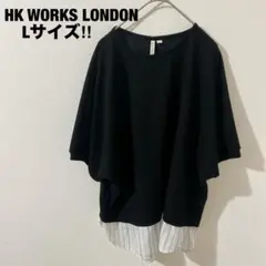 HK WORKS LONDON 半袖チュニック 大きいサイズ L 黒 レディース