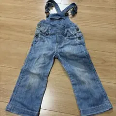 デニムオーバーオール 95cm未満 ライトブルー