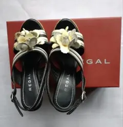 REGAL フラワー装飾 ウェッジサンダル　23cm