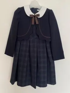 ネイビー チェック柄 ワンピースセット入学式　卒園式120サイズ
