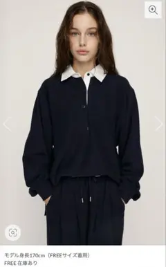 SLY 新品 SW RUGGER シャツ FREE ネイビー ポロシャツ