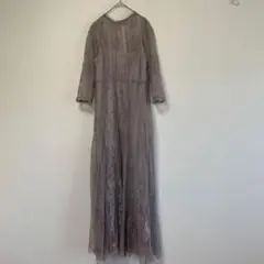 4698 FRAY ID ワンピース レース 刺繍 シースルー チュール ロング 