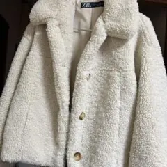 ZARA アイボリー ボアジャケット