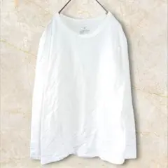 【無印良品】長袖カットソー　ロンT　あったか綿　厚手　白　無地　シンプル　伸縮性