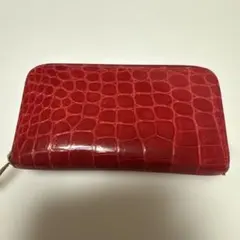 早い者勝ち✨ケンジイケダ　KENJI IKEDA 長財布　レッド　クロコダイルのサムネイル