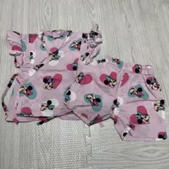 ミニーマウス柄 甚平 ピンク 90サイズ