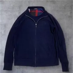 ブラックレーベルクレストブリッジ 刺繍ロゴ　チェック柄　ジップアップニット　3