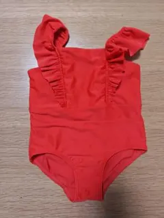 H&M フリル付きオレンジ水着 US 1-2A