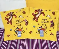 【新品タグ付き】ディズニー プーさん ティガー フェイスタオル 綿 2枚セット