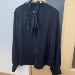 長袖ボウタイブラウス 11R 黒