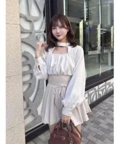 Darich ドッキングコルセットプリーツミニワンピース FREE