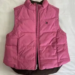 トミーヒルフィガー　ダウンベスト リバーシブル　サイズ4 ピンク　キッズ