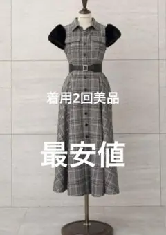 MISTREASS Fur Sleeve Plaid Shirt Dress