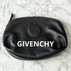 GIVENCHY LIFE ジバンシー レザーポーチ シボ加工 小物入れ 黒