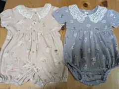 美品 バースデイ Cottoli tête à tête ロンパース 半袖 80