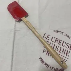 《未使用》赤 LE CREUSET シリコン ヘラ スパチュラ レッド