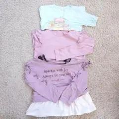 140 薄手長袖Tシャツ　3枚　すみっこぐらし他